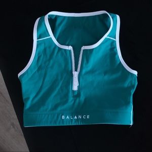 Teal- Balance Athletica Sports Bra - SMALL